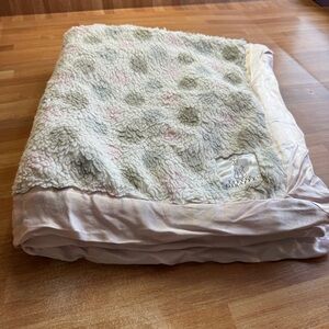 Little Giraffe Luxury baby blanket, 28x32, polkadot, satin trim
